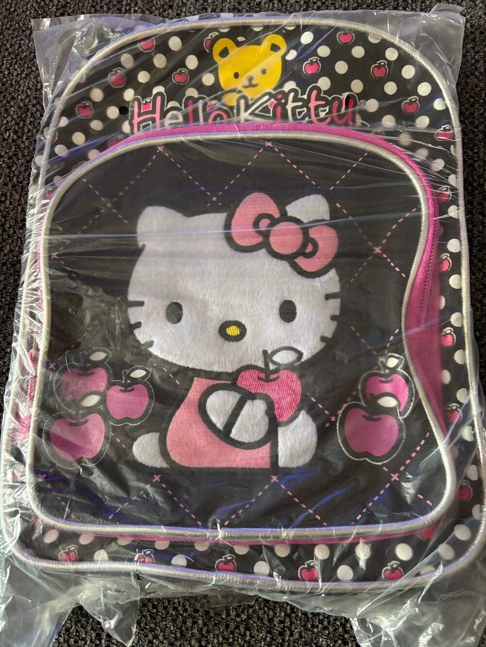 Hello Kitty Sanrio Black Pink Apple Mini Backpack F.A.B. Starpoint NWT